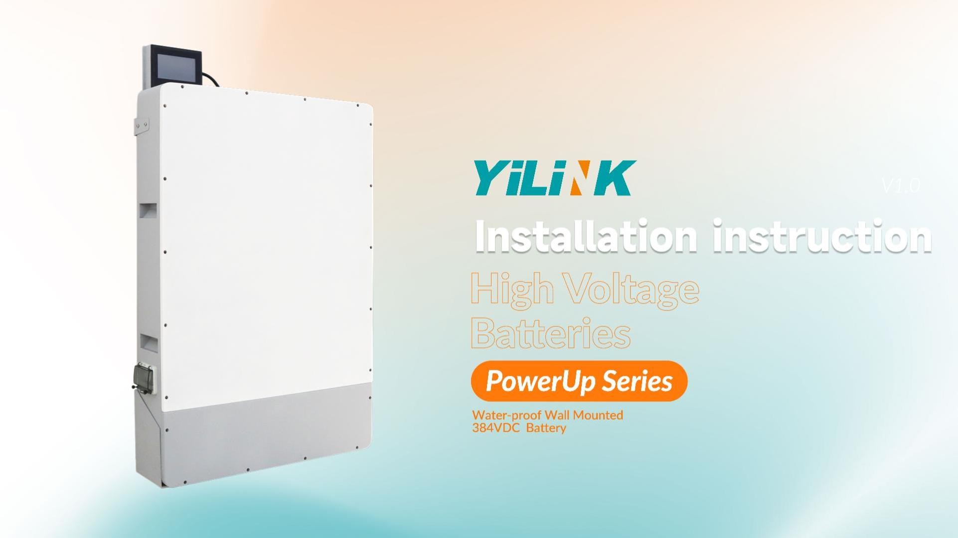 Water-proof Wall Mounted 384VDC Battery  LifePO4 Lithium Battery YILINK iPower 